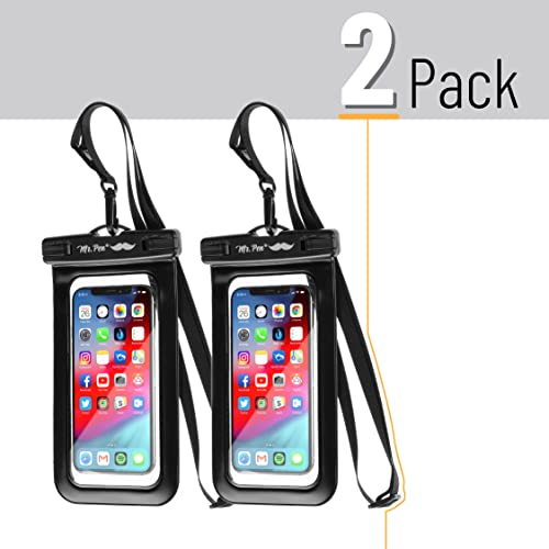 Mr. Pen 2-Pack Waterproof Phone Pouch, 7-Inch Screen Size, Pvc Dry Bag, Black #TOP1