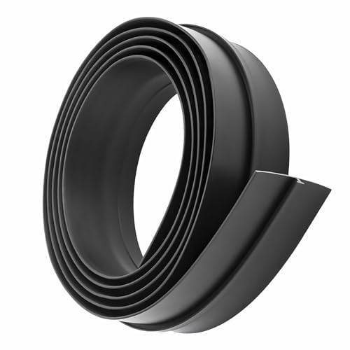 Guarnizione per porta del garage, 3 m, 4,5 × 300 cm, listello di transizione pavimento in gomma a T, profilo di transizione per copertura della porta del camion (nero)