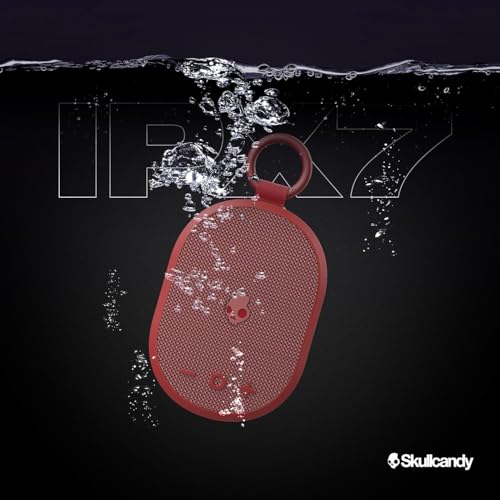 Image of Skullcandy Kilo XT Wireless Bluetooth Speaker - IPX7 Waterproof Mini Bluetooth Speaker with 24 Hour Battery, Downward Firing Passive Radiator, and True Wireless Pairing - Perfect for Outdoor (Red)