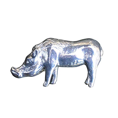 Figurine Phacochère, Petit Phacochère, Porte-Bonheur Phacochère, Fait Main en Étain. Made in France, par William Sturt, des Étains de Jumilhac