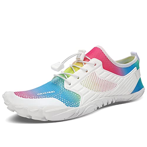 Image of MAYZERO Water Shoes Men Women Swim Surf Shoes Beach Pool Shoes Wide Toe Hiking Aqua Shoes Winter House Slippers
