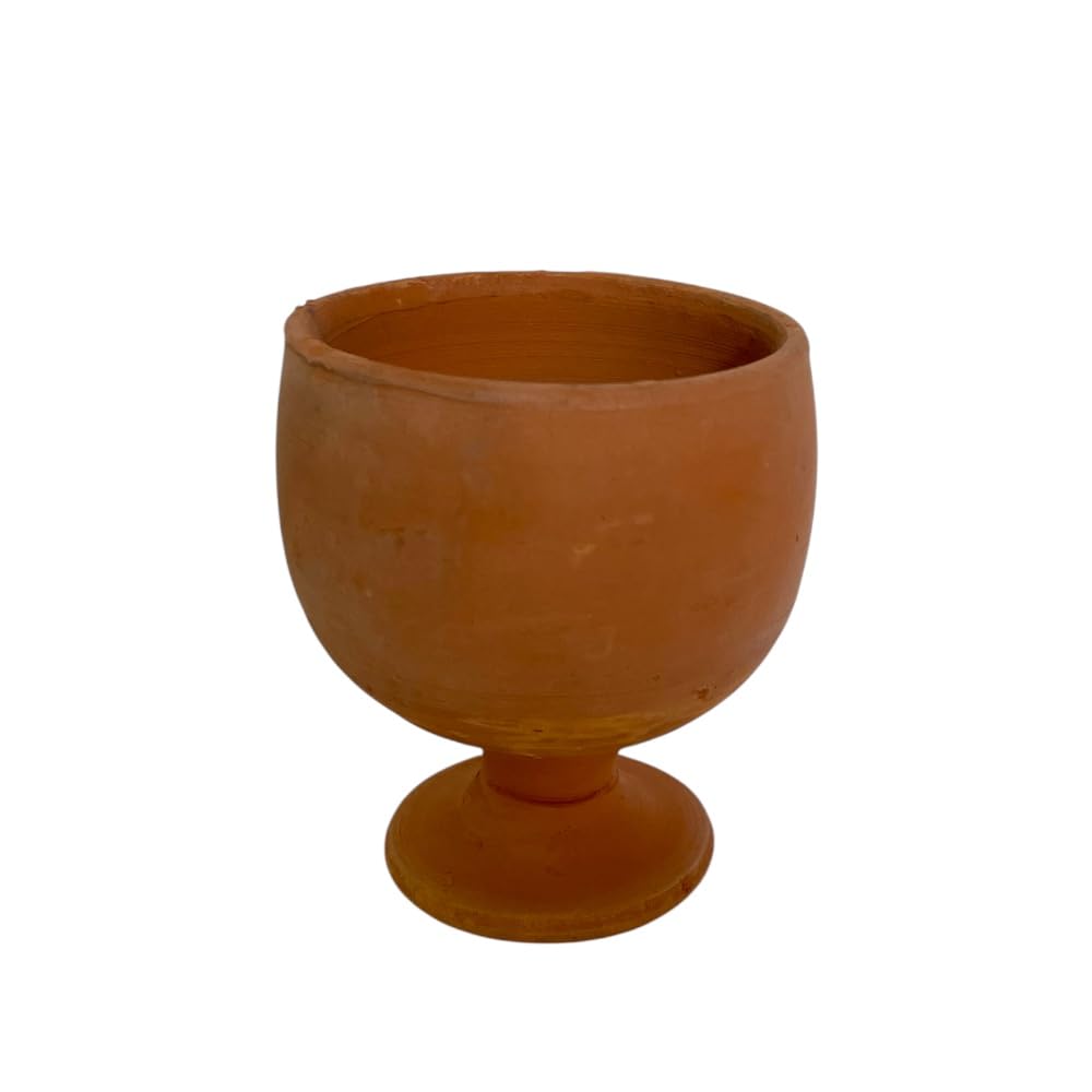 Set Berbero Marocchino in Terracotta, Brocca 2,5L con 4 Bicchieri, Fatto a Mano, Caraffa 31cm con Bicchieri 11cm