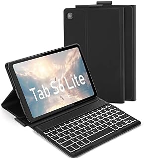 Backlit Keyboard Case Compatible with Samsung Galaxy Tab S6 Lite 10.4, Cover with Detachable Keyboard UK Layout for Samsung Galaxy Tab S6 Lite 10.4" 2020 (SM-P610/P615), Black