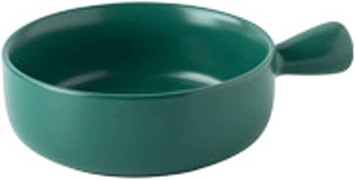 AKAAYU Bowls Ceramic Onion Soup Bowls, Matte Color Glaze with Single Handle Soup Bowls for Chowder, Beef Stew, Chili, Oatmeal (Color  Green)