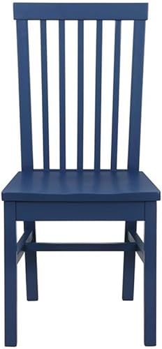 Miniatura 4 de BOWERY HILL Juego moderno de dos sillas de comedor laterales de madera en azul marino