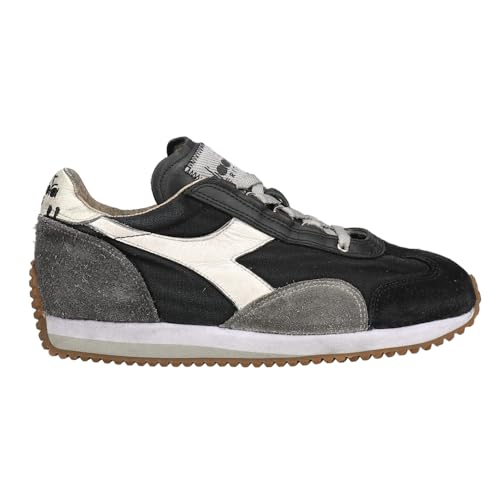 Diadora Low Shoes Trainers Equipe H Dirty Stone Wash Evo Leather black/grey 11 US Unisex