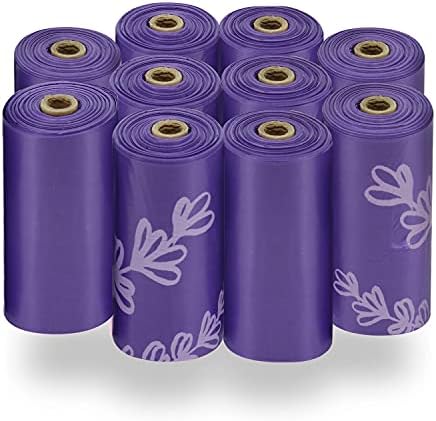 Best Pet Supplies Dog Poop Bags for Waste Refuse Cleanup Doggy Roll Replacements for Outdoor Puppy Walking and Travel Leak Proof and Tear Resistant Thick Plastic - Purple 150 Bags