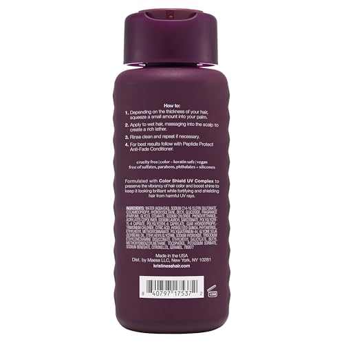 Kristin Ess+ Anti-Fade Moisturizing Shampoo with UV Color Shield & Peptide Technology for Prolonged Color Vibrancy - Sulfate Free, Paraben Free, Vegan, 10 fl oz