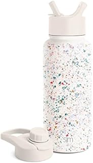 Simple Modern Water Bottle with Straw Lid Vacuum Insulated Stainless Steel Metal Thermos Bottles | Reusable Leak Proof BPA-Free Flask for Gym, Travel, Sports | Summit Collection | 32oz, Marble