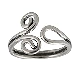 Sterling Silver Adjustable Spiral Toe Ring, Summer Fashion