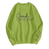 Generisch Chaqueta Deportiva Hombre Mujer Sudadera con Estampado Letras Casual Manga Larga Cuello Redondo Sudadera con Capucha 1 Jersey Mujer Amarillo Mostaza, verde, XL