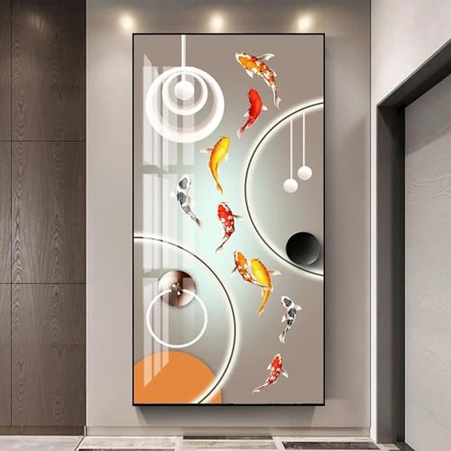 Affiches de poisson rouge de style chinois pour sublimer une entrée de maison