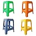 Sgabello impilabile Set 4 sedie Arancio Verde Blu e Giallo in plastica per casa Picnic Campeggio Giardino-Set 4 sgabelli Gialli