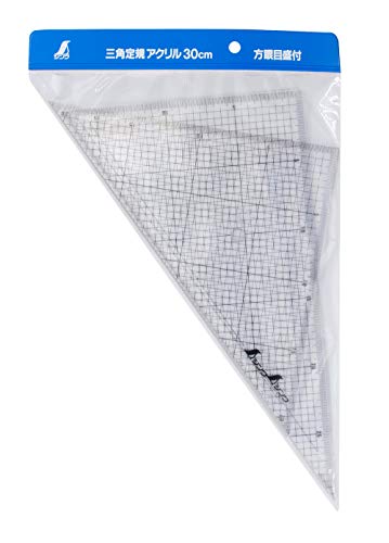 シンワ測定 三角定規 アクリル 方眼目盛付 77062