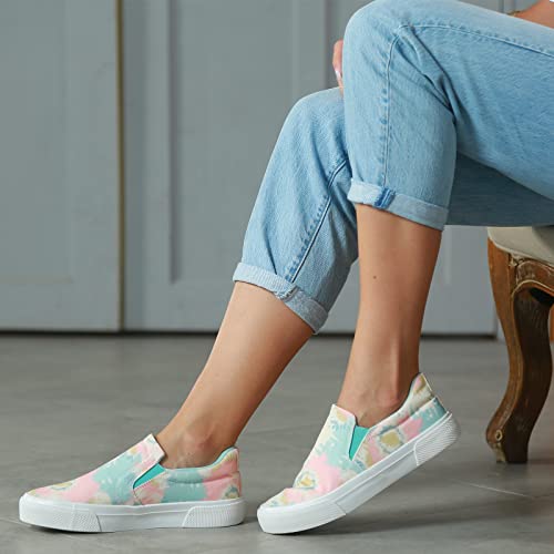 Image of JENN ARDOR Womens Slip On Sneakers Perforated /Quilted Casual Shoes Fashion Walking Flats