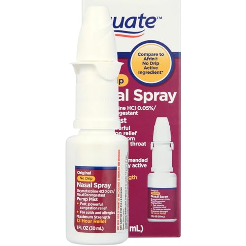No Drip Nasal Spray Equate Pump Mist 12 Hr Oxymetazoline Hcl 1 fl oz Pk 1