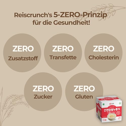 DHFOOD Koreanischer Nurungji Reissnack | pro Box 5 Beutel à 60g (gesamt 10 Beutel / 600g) | Gerösteter Klebreis mit nussigem Aroma | Ideal als Suppe, Snack oder Schonkost | In 3 Minuten servierfertig