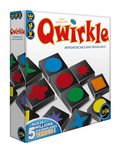 IELLO Qwirkle Nouvelle Édition – Version française – Jeu de Société Familial – Tuiles Compactes 25 mm – Observation, Logique & Stratégie – 108 Tuiles en Bois | 2-4 Joueurs | 20 Min | Dès 6 Ans