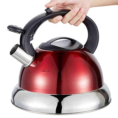 Kochfeld 3L / 4L Pfeifkessel für Kochfeld Gas Induktion Elektrischer Teekessel Tropffreier Edelstahl, für Zuhause, Büro, Außenbereich
