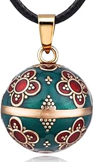 EUDORA Harmony Ball Vintage Style Flower Music Wishing Chime Ball Pendant Necklace Bola for Pregnancy Women Ladies Best Jewellry Gift, 45"+30inch