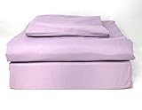 Tache Home Fashion Solid Light Purple Bed Sheet Soft Lavender Lilac - Fitted and Flat Luxury 4 Piece Sheet Set - Full