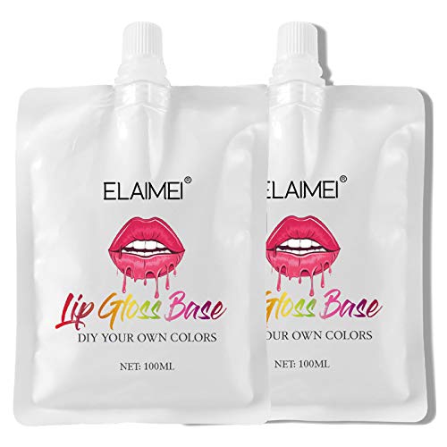 Lip Gloss Base, 100ML Moisturize Lip Gloss Base Oil Material Lip Makeup Primers, Non-Stick Lipstick Primer for DIY Handmade Lip Balms Lip Gloss (2 Pack)
