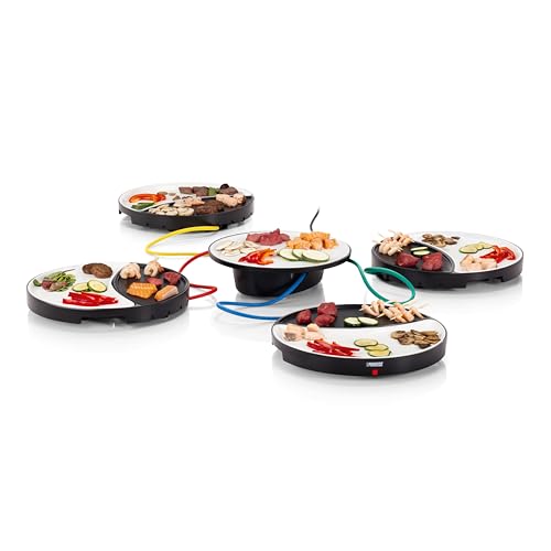Princess Dinner4All Tischgrill für bis zu 4 Personen – abnehmbare Porzellanplatten; 103080