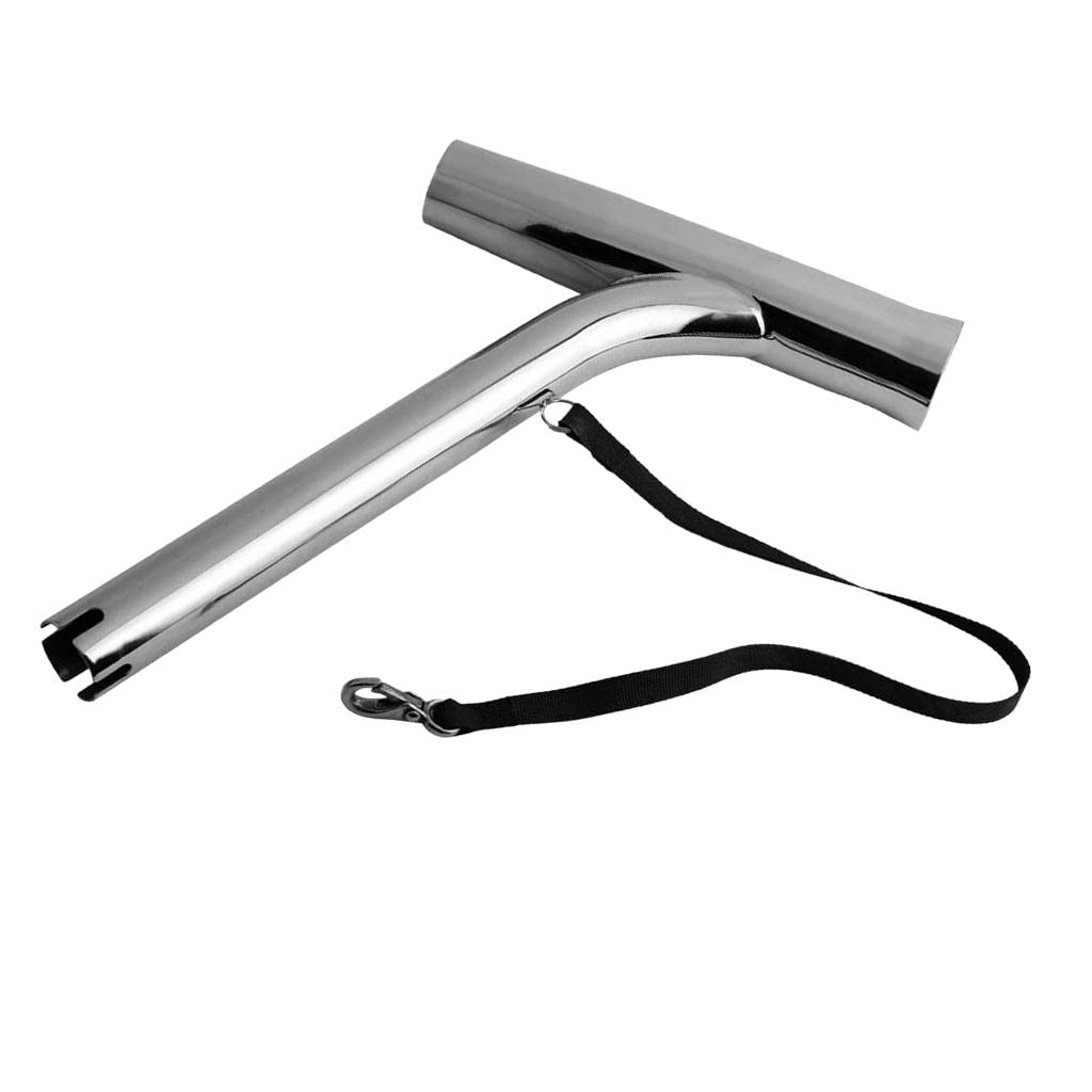 Supporto per canna da pesca in acciaio inox, per barca marina, cinghia in nylon e clip per mulinello, acqua salata, maggiore diffusione della traina, finitura a specchio, acciaio inossidabile 316