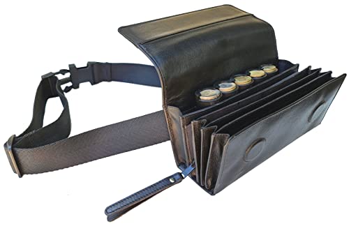 CLAIRE-FONCET Riñonera, Cartera Caja para Camarero en Cuero Genuino de búfalo, on dispensador de 5 Monedas, Cierre de imán, Ideal para Camarero, Camarera, Bar, Cervecerias, Pubs, Restaurantes, Ferias Cover