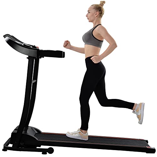 Merax Laufband elektrisches Laufband Klappbar, 1,5Ps, 12 Km/h, 12 Laufprogramme Tablet Halterung USB, AUX and Bluetooth connectivity and LED Display Cover