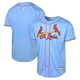 St. Louis Cardinals MLB Kids Youth 8-20 Light Blue Alternate Team Jersey (US, Numeric, 14, 16, Regular, Light Blue)