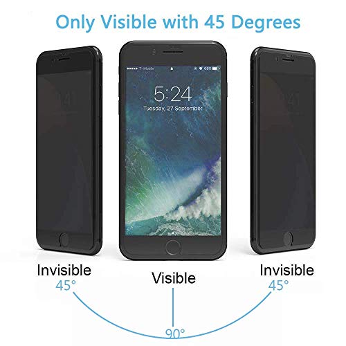 [2 Pack] Iphone 6 Plus / 6S Plus Privacy Screen Protector, Gprova [Anti Spy][Anti-Glare][Anti-Fingerprint][Anti-Scratch] No Bubble Ballistic Tempered Glass Hd 2.5D Curve Edge Screen Protector 5.5" #TOP3