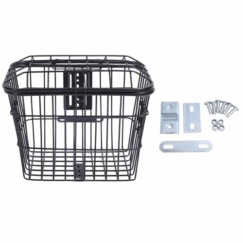 Cesta de Bicicleta eléctrica, Almacenamiento de Metal, Cesta de Ciclismo Trasera de Gran Capacidad con Tapa, Bolsas para Comida y Verduras