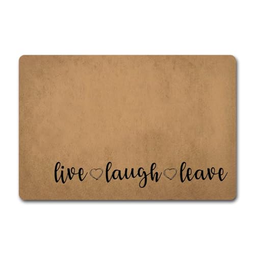 Image of Funny Welcome Doormat Live Laugh Leave Love(23.6 X 15.7 in)Monogram Front Porch Patio Decor Doormats With Anti-Slip Rubber Back House Warming Novelty Gift Doormat For The Entrance Way Indoor