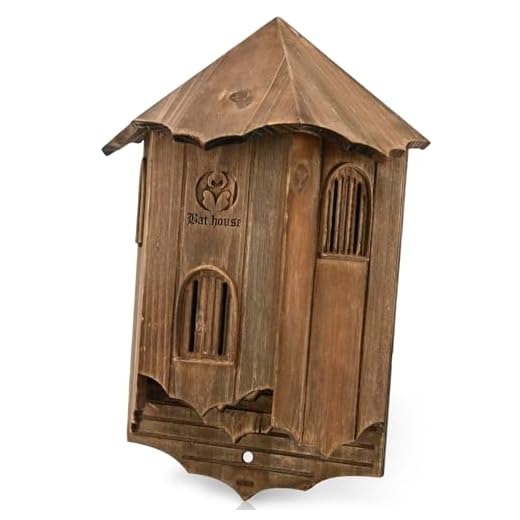 VIREESR Wooden Castle Bat Houses for Outdoors, Bat Boxes for Outside, Large Three Chamber Box Perfectly Designed to Attract Bats, Durable and Easy to Hang (Bat House Ⅰ Brown)