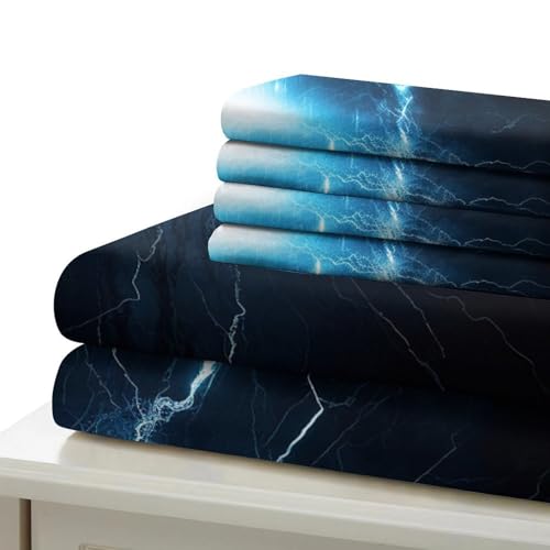 Lit ado stylé grâce à la parure de lit 3D éclair en microfibre super douce