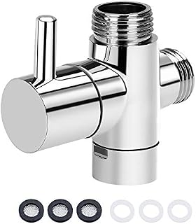 SPTwj Diverter Valve Bathtub Shower 3-Way Diverter Valvew Solid Brass G 1/2 Inch Shower Adapter Valve Switch Valve Shower System Replacement Part - Polished Brass Chrome-Plated