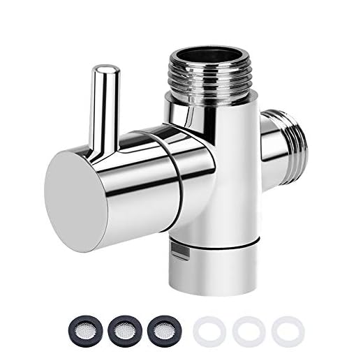 SPTwj Diverter Valve Bathtub Shower 3-Way Diverter Valvew Solid Brass G 1/2 Inch Shower Adapter Valve Switch Valve Shower System Replacement Part - Polished Brass Chrome-Plated
