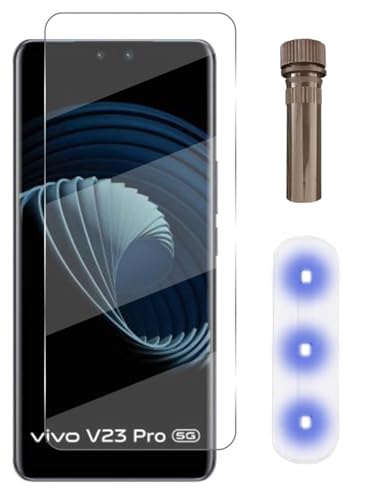 Image of Raayan UV Tempered Glass For Vivo V23 Pro Screen Protector Full Adhesive UV Glue Curved Edge to Edge Full Screen Coverage - Easy Installation
