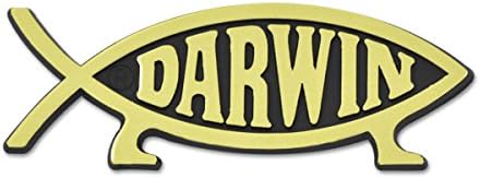 Darwin Fish Silver Chrome Emblem Magnet - 3 1/4" x 1 1/8" image 4