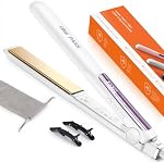Faszin Lève-cheveux, Chauffage rapide Titanium Fer plat avec ion négatif pour cheveux lisses, 2-In-1 3D Fer à repasser pour tous les types de cheveux, double tension & 11 Niveaux Température réglable