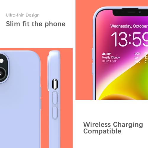 Image of YATWIN Silicone Back Case for iPhone 13 Mini, Soft-Touch Phone Back Cover for Apple iPhone 13 Mini - Lilac