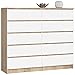 Produktbild AKORD Kommode K-140 mit 10 (2 x 5) Schubladen, B138 x H121 x T40 cm, Gewicht 75 kg