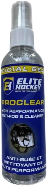 Elite Hockey Spray antivaho para visera facial Desempañamiento Antiestático Evita el empañamiento de espejos, lentes de gafas, gafas, máscaras de