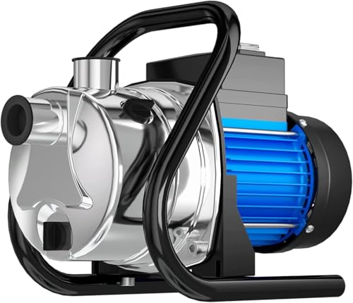 PANRANO Water Transfer Pump 110V Shallow Well Pump 1.6HP 1800GPH Electric Portable Garden Pressure Booster Pumps for Pool Draining Farm Irrigation Lake Lawn Sprinkler System