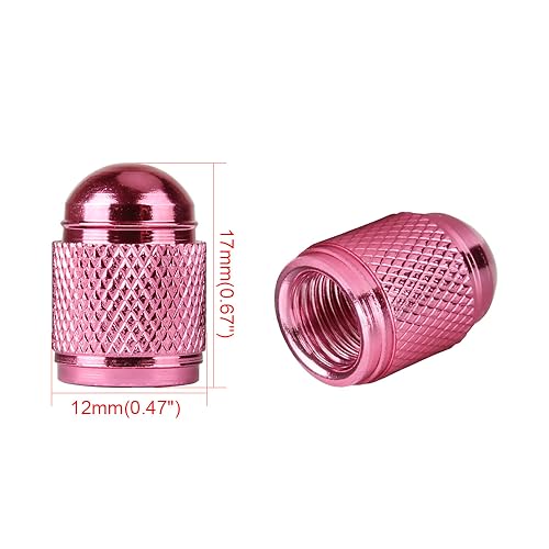SENZEAL 5Pcs Tyre Valve Caps Bullet Style Universal Car Dust Cap Aluminum Tire Valve Stem Caps for Bikes Cars Motorcycles Trucks SUVs Pink