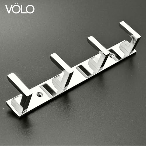 Image of VOLO Premium 4 Pin Chrome /Glossy Cloth Hanger, Wall Door Hooks Rail for Hanging Clothes, Bathroom Towel Hook Set. (Color : Silver)(Pack of 1 Hook)