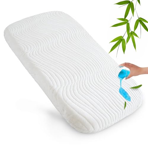 Image of Baby Bassinet Mattress Pad 23" x 28" x 1.5" Fit for 4moms Breeze Plus Bassinet, Waterproof Replacement Mattress with Ultra Soft Removable & Washable Mattress Cover