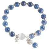 [Cristaux authentiques sélectionnés à la main Agate cardiaque de bonbons bleu matériel; Taille des perles-8 mm.