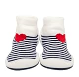 Komuello Boy Girl Baby Toddler Pull Up First Walker Non Slip Soft Cotton Premium Sock Shoes - Heartb